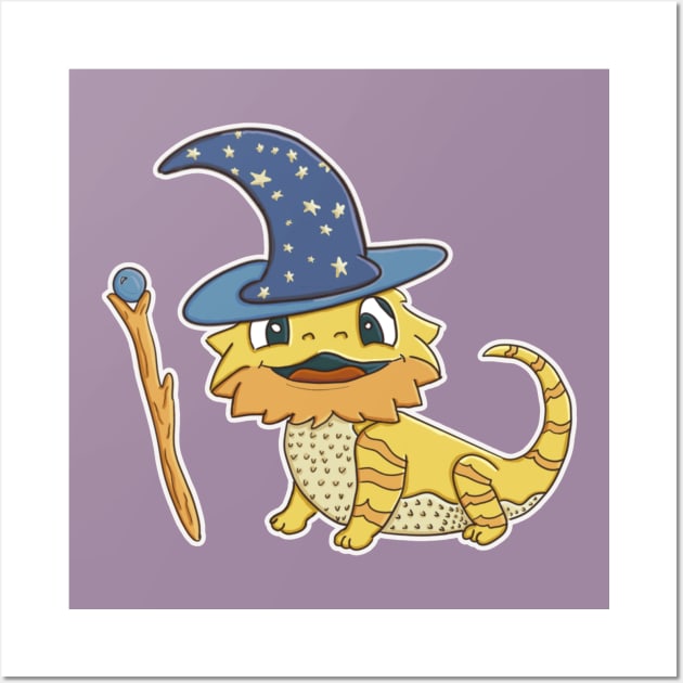 The Wizard Lizard (Bearded Dragon) Wall Art by nonbeenarydesigns